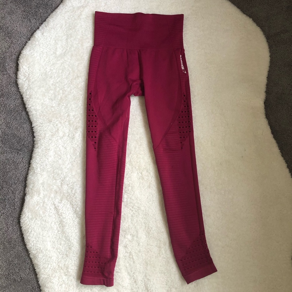 Gymshark Raspberry Beet Seamless Energy Leggings - Picture 4 of 11